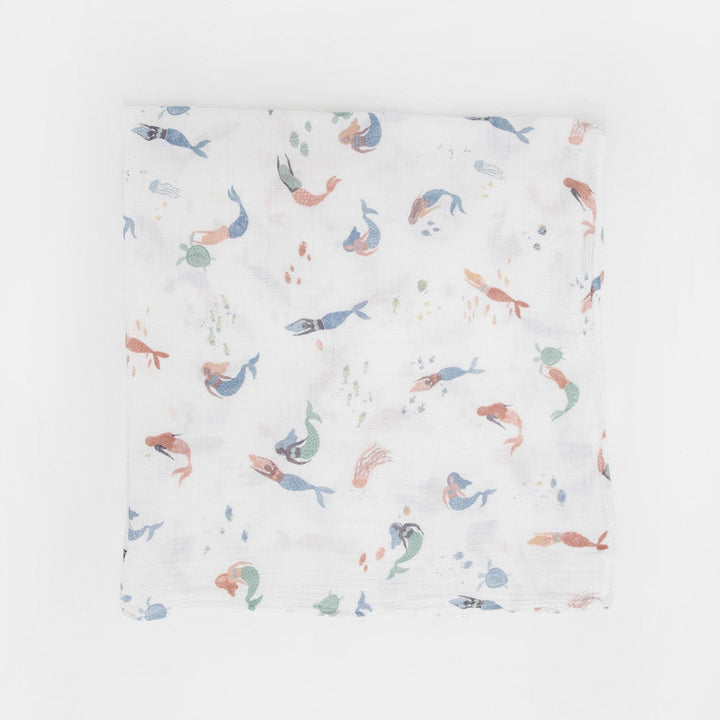 Little Unicorn Cotton Muslin Swaddle Blanket | Mermaids
