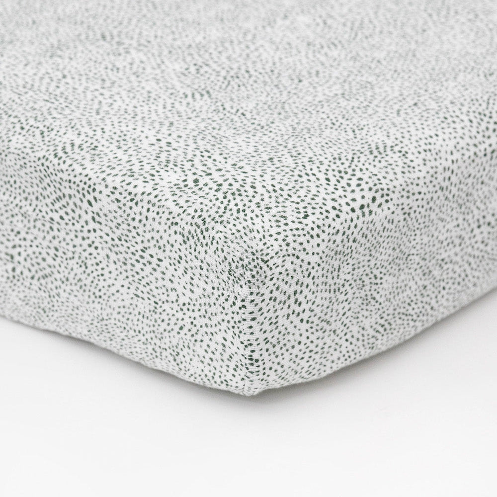 Little Unicorn Cotton Muslin Crib Sheet | Green Seed
