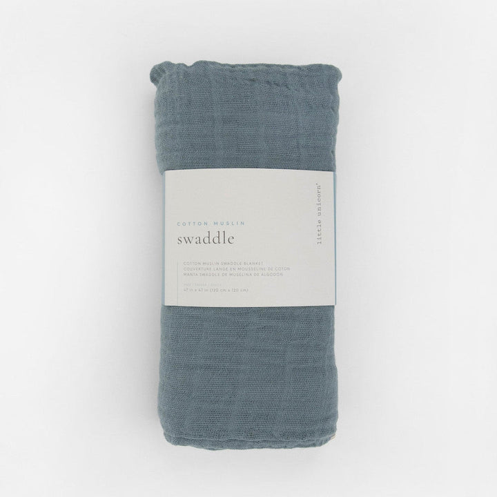 Little Unicorn Cotton Muslin Swaddle Blanket | Sea