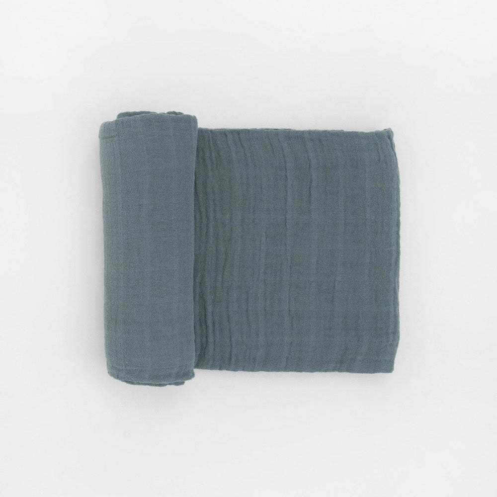 Little Unicorn Cotton Muslin Swaddle Blanket | Sea