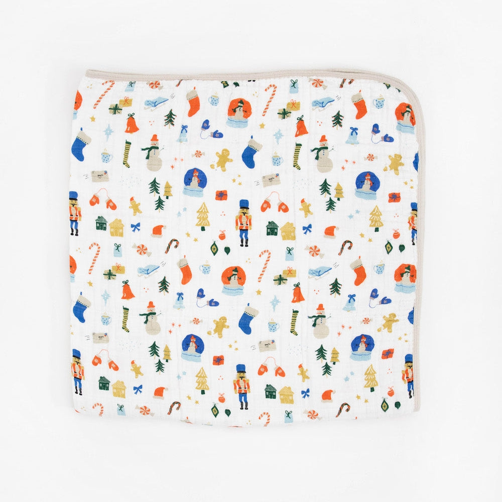 Little Unicorn Original Cotton Muslin Quilt | Christmas Time