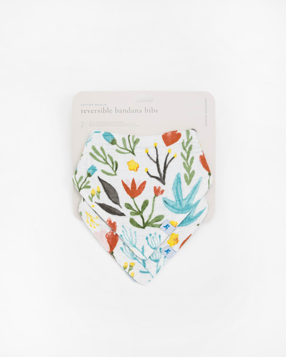 Little Unicorn Cotton Muslin Reversible Bandana Bib 2 Pack | Meadow