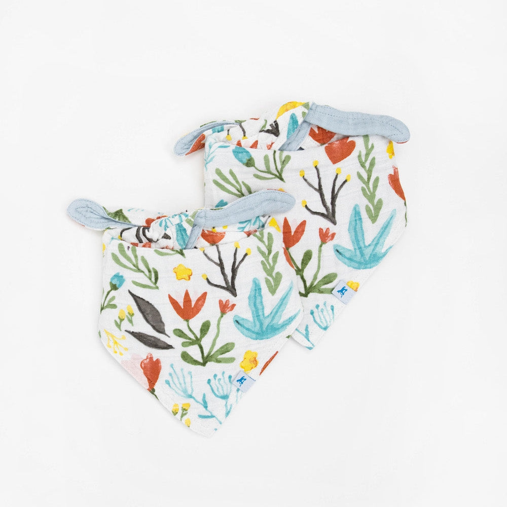 Little Unicorn Cotton Muslin Reversible Bandana Bib 2 Pack | Meadow