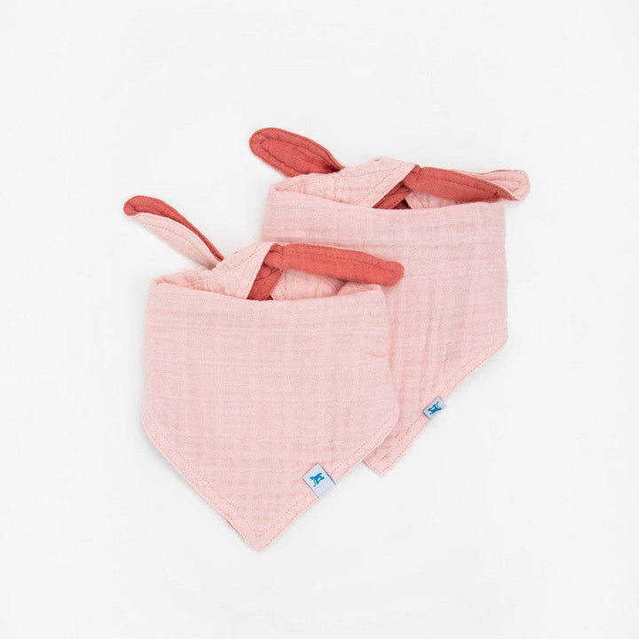 Little Unicorn Cotton Muslin Reversible Bandana Bib 2 Pack | Rose Petal