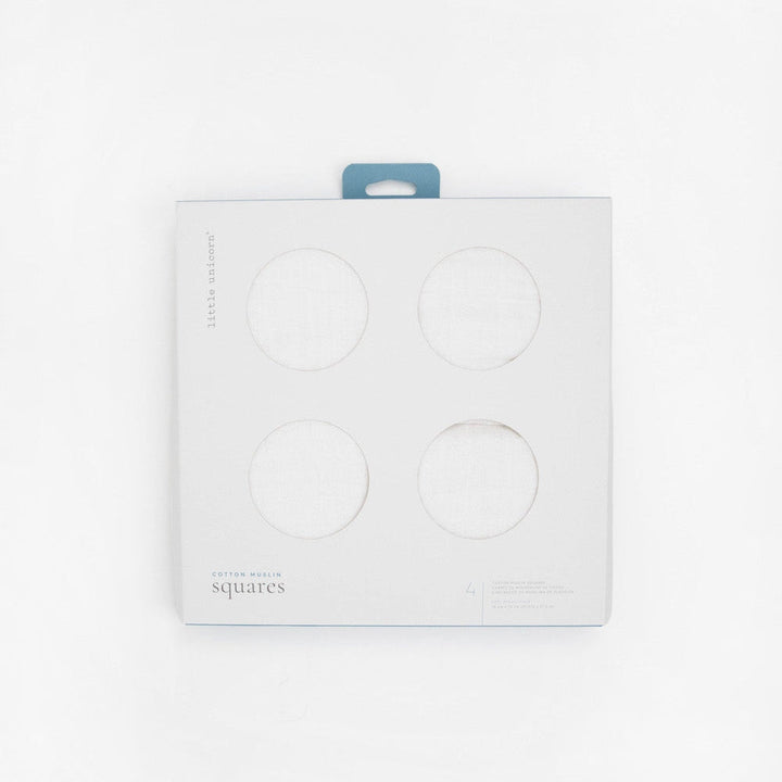 Little Unicorn Cotton Muslin Squares 4 Pack | White