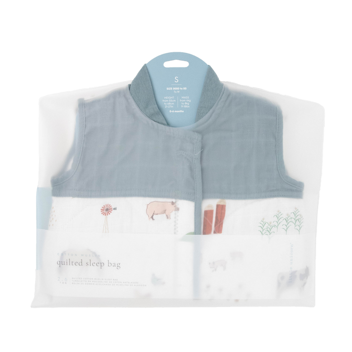 Little Unicorn Cotton Muslin Quilted Sleep Bag | Farmyard
