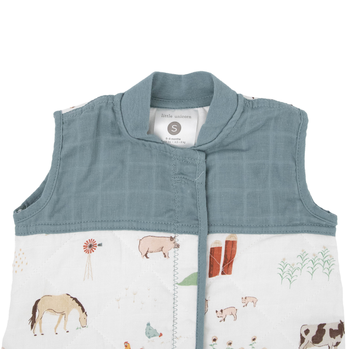 Little Unicorn Cotton Muslin Quilted Sleep Bag | Farmyard