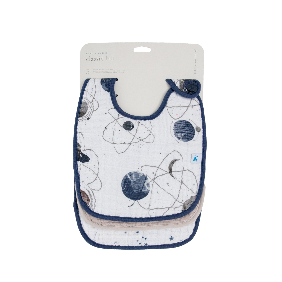 Little Unicorn Cotton Muslin Classic Bib 3 Pack | Planetary 2
