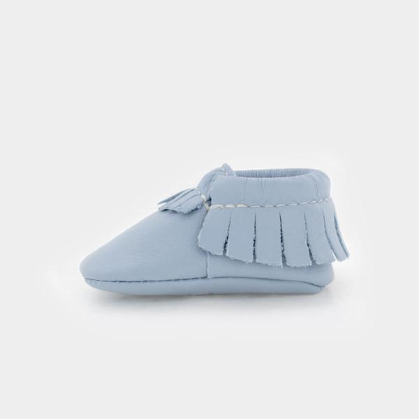 Freshly Picked Newborn Moccasin - Powder Blue