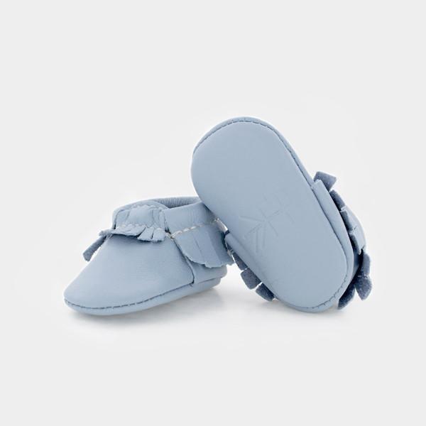 Freshly Picked Newborn Moccasin - Powder Blue