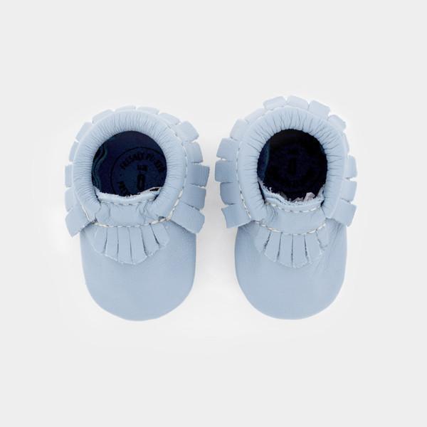 Freshly Picked Newborn Moccasin - Powder Blue