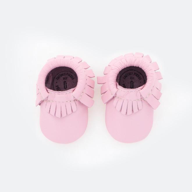 Freshly Picked Newborn Moccasin - Rose Pink