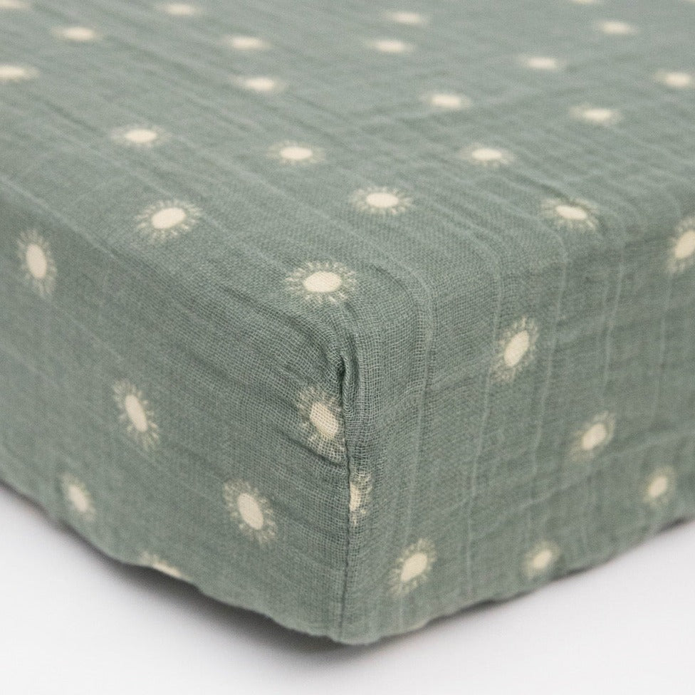Little Unicorn Organic Cotton Muslin Crib Sheet | Sage Suns