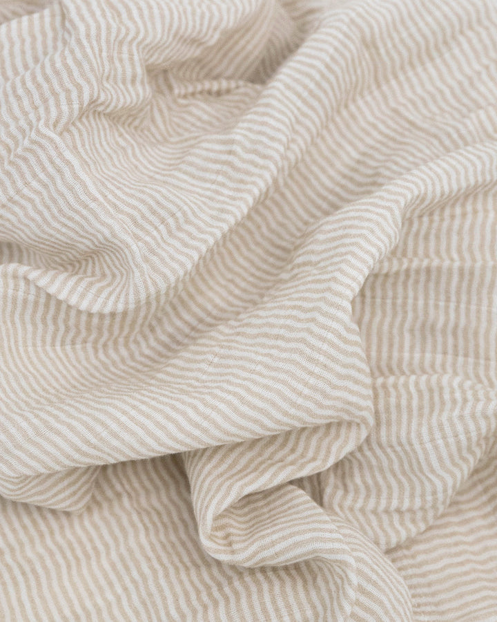 Little Unicorn Organic Cotton Muslin Swaddle Blanket | Sand Stripe