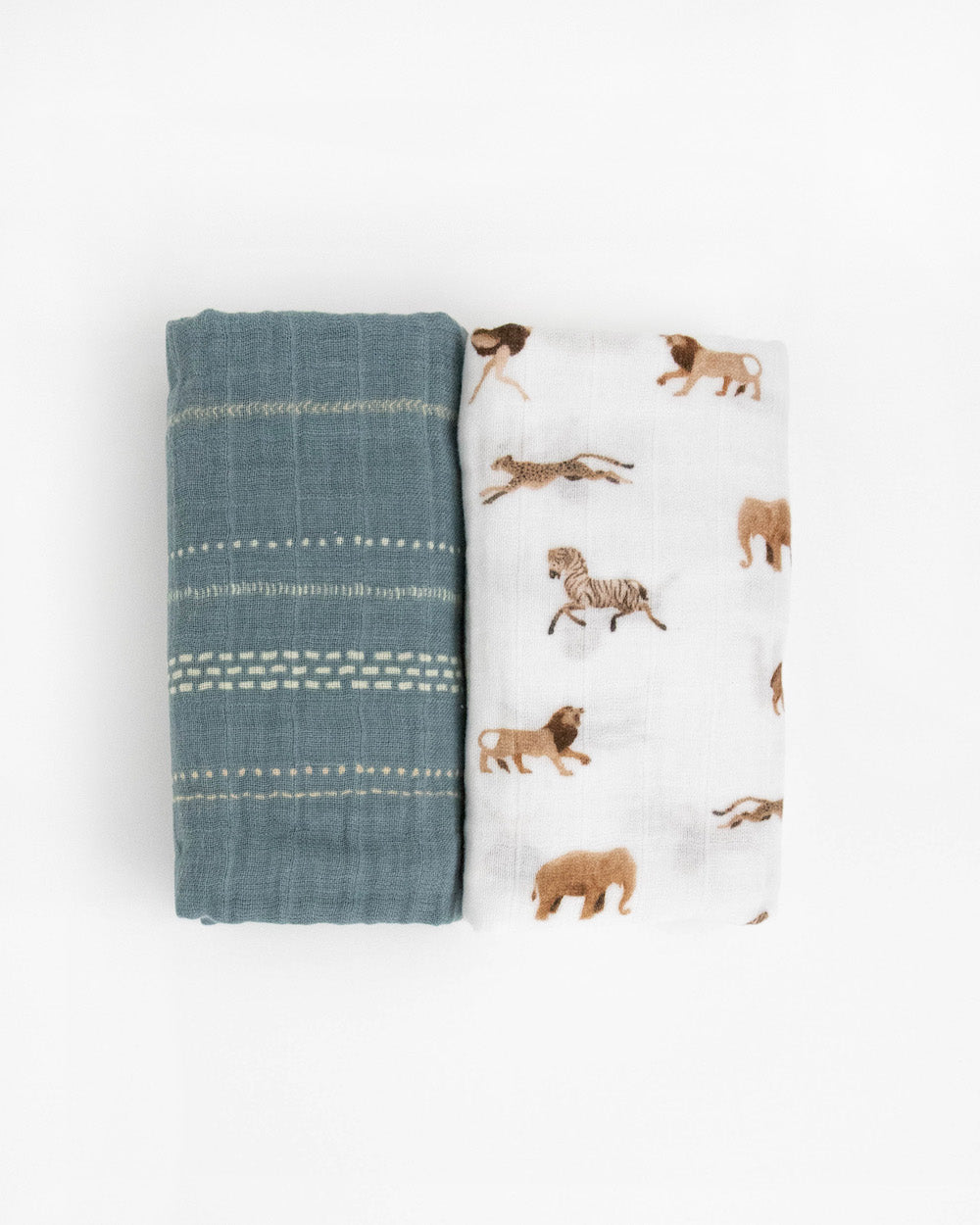 Little Unicorn Organic Cotton Muslin Swaddle Blanket 2 Pack | Animal Crackers