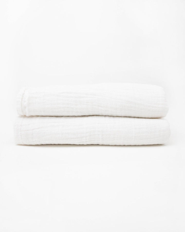 Little Unicorn Organic Cotton Muslin Swaddle Blanket 2 Pack | White