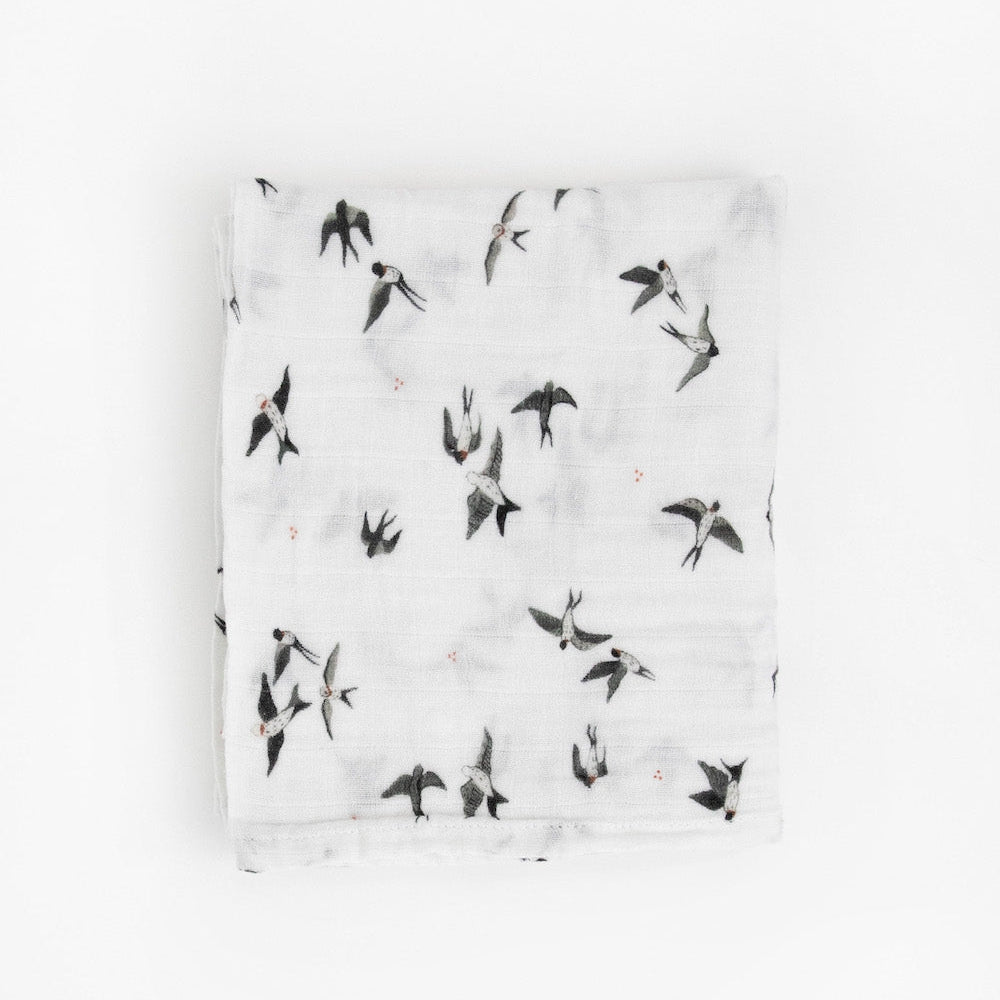 Little Unicorn Organic Cotton Muslin Swaddle Blanket | Swallows