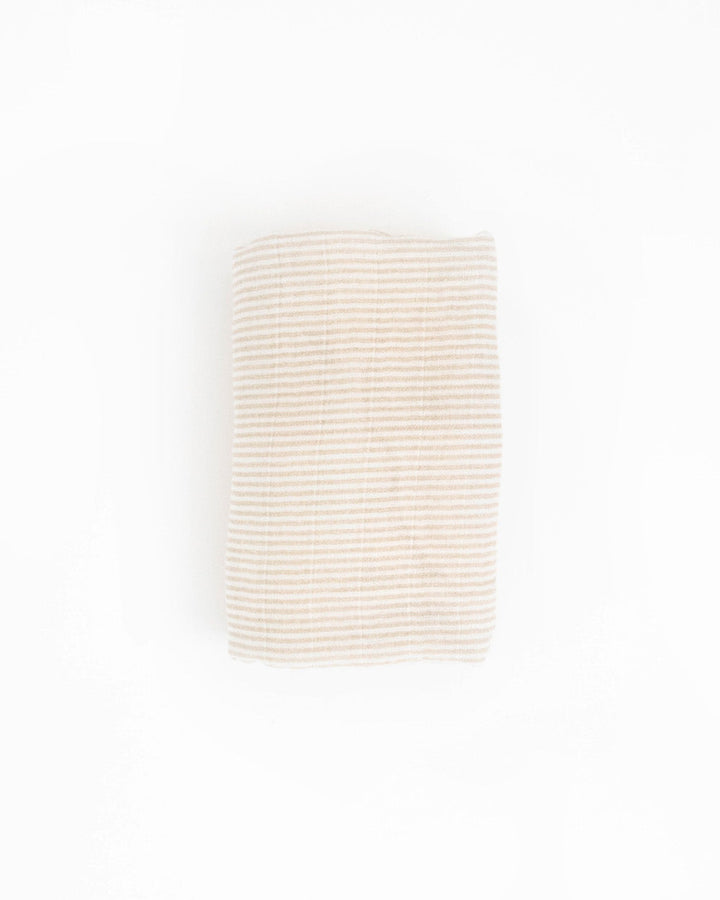 Little Unicorn Organic Cotton Muslin Swaddle Blanket | Sand Stripe