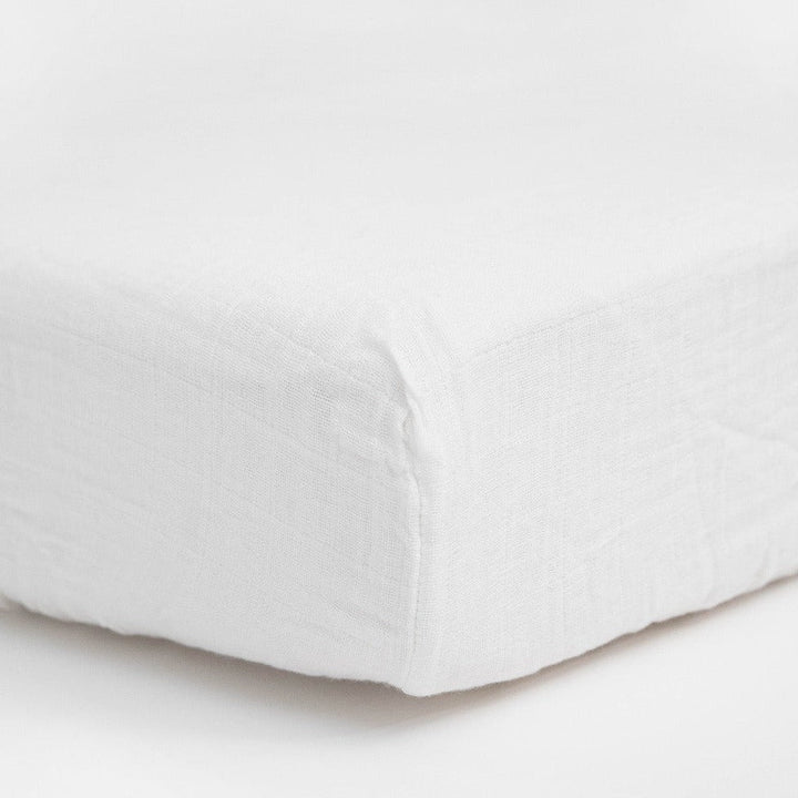 Little Unicorn Organic Cotton Muslin Crib Sheet | White