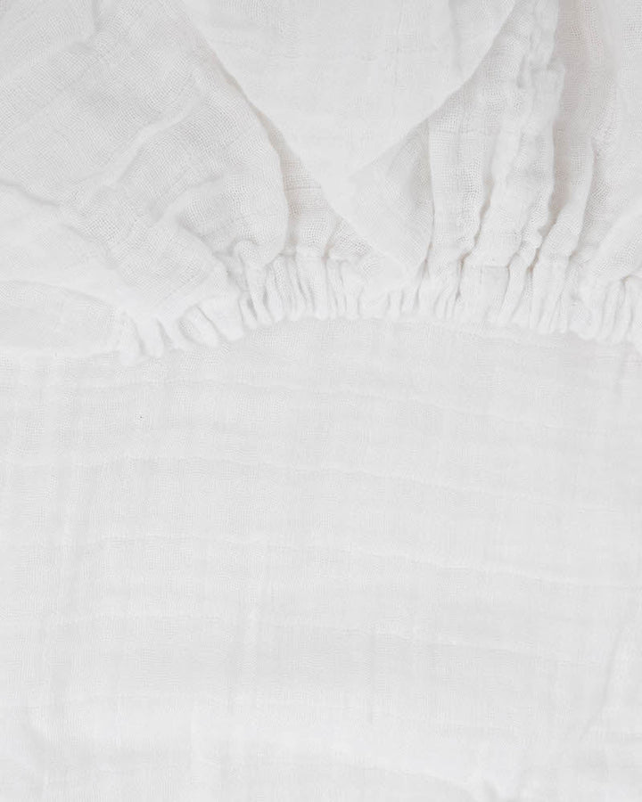 Little Unicorn Organic Cotton Muslin Crib Sheet | White