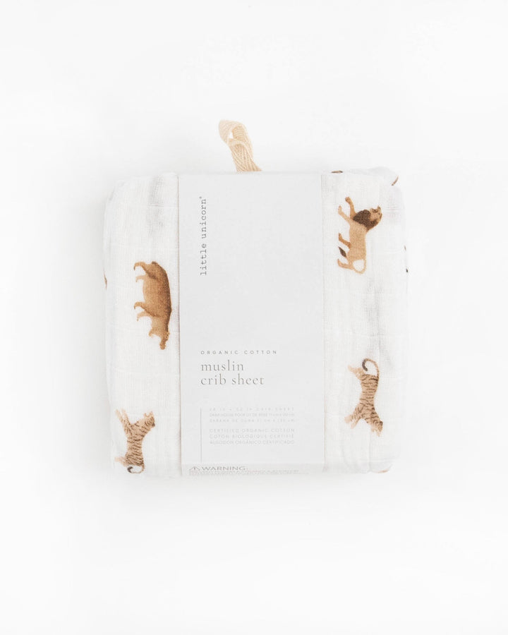 Little Unicorn Organic Cotton Muslin Crib Sheet | Animal Crackers
