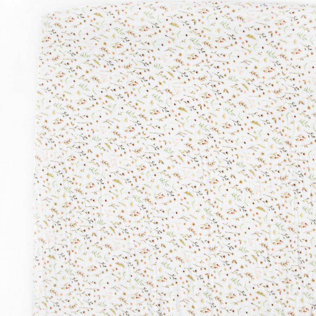 Little Unicorn Organic Cotton Muslin Crib Sheet | Floral Field
