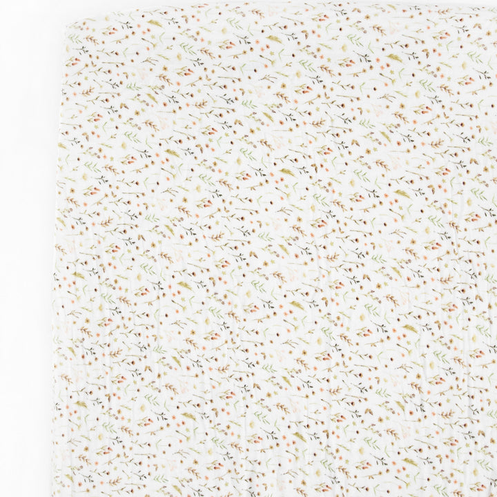Little Unicorn Organic Cotton Muslin Crib Sheet | Floral Field