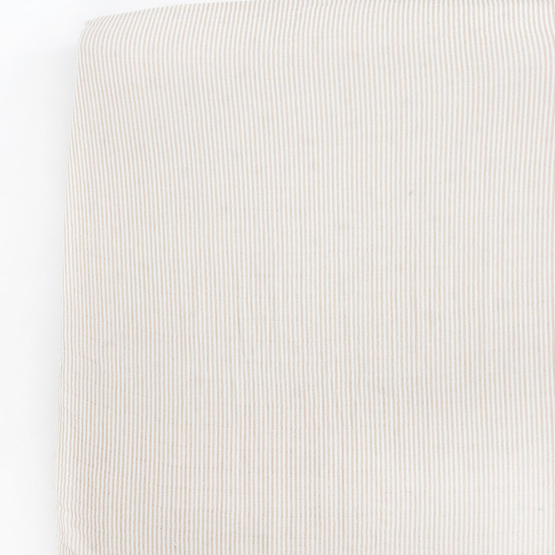 Little Unicorn Organic Cotton Muslin Crib Sheet | Sand Stripe