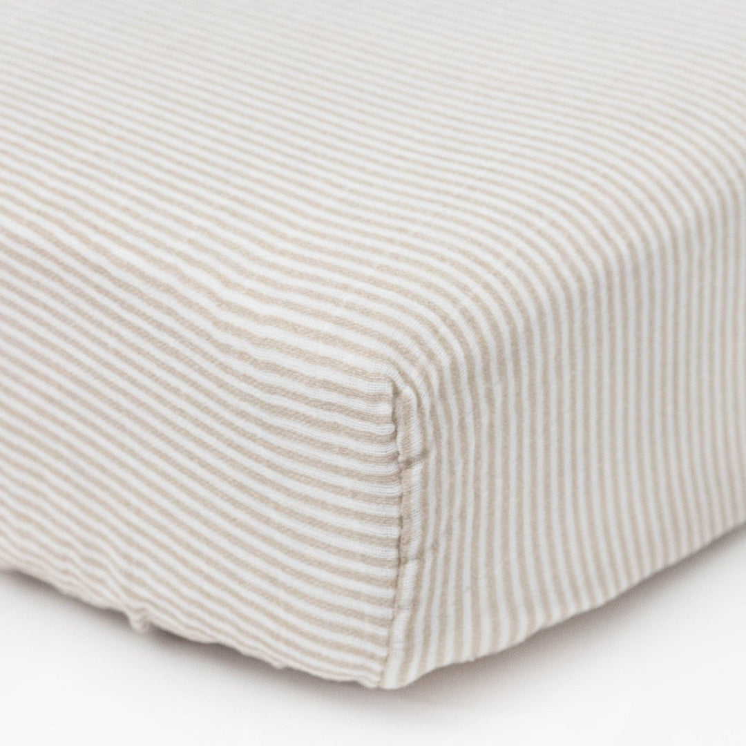 Little Unicorn Organic Cotton Muslin Crib Sheet | Sand Stripe