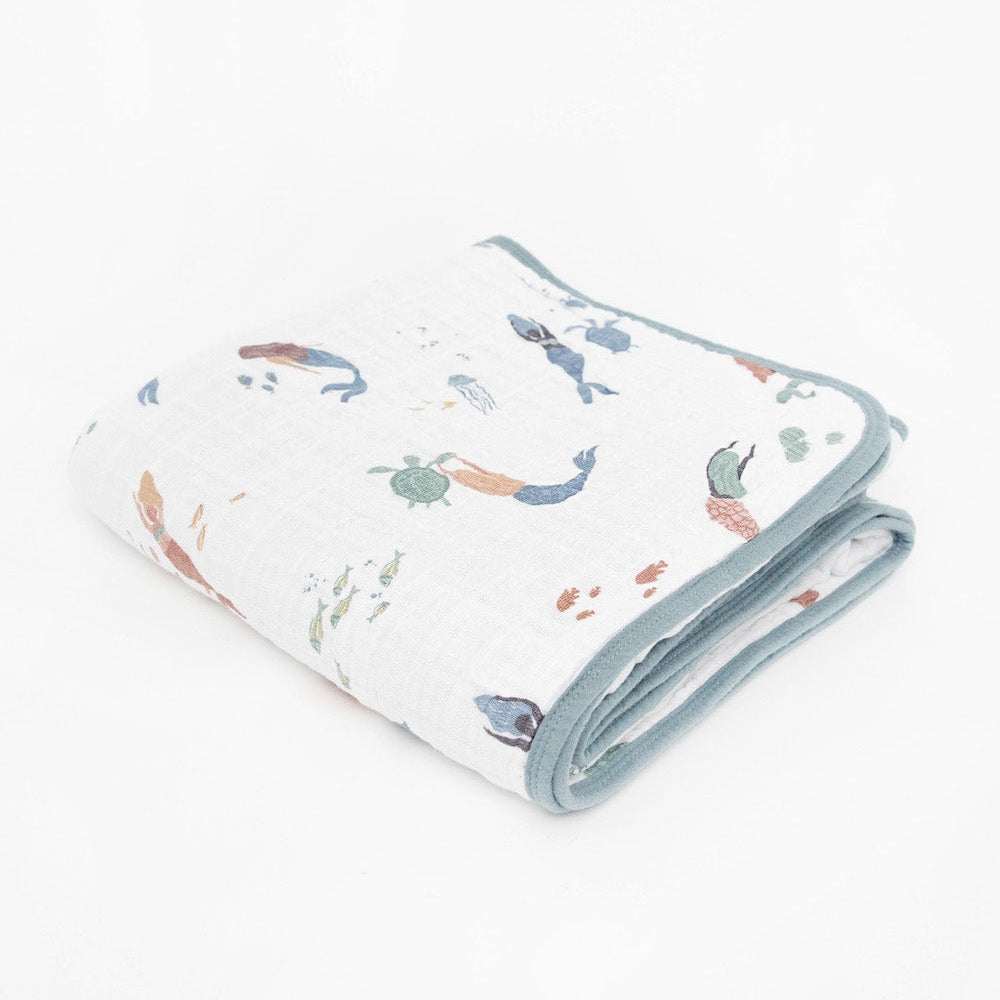 Little Unicorn Original Cotton Muslin Quilt | Mermaids