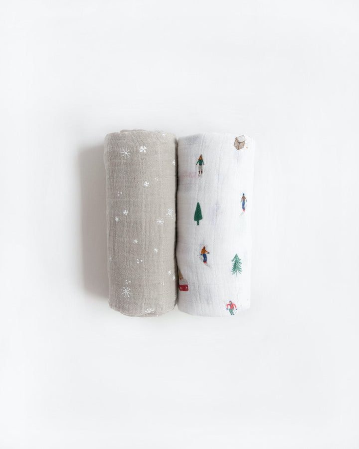 Little Unicorn Cotton Muslin Swaddle Blanket 2 Pack | Powder Party