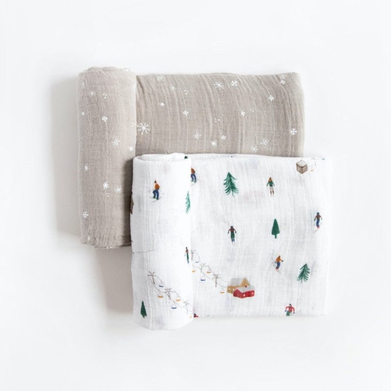 Little Unicorn Cotton Muslin Swaddle Blanket 2 Pack | Powder Party