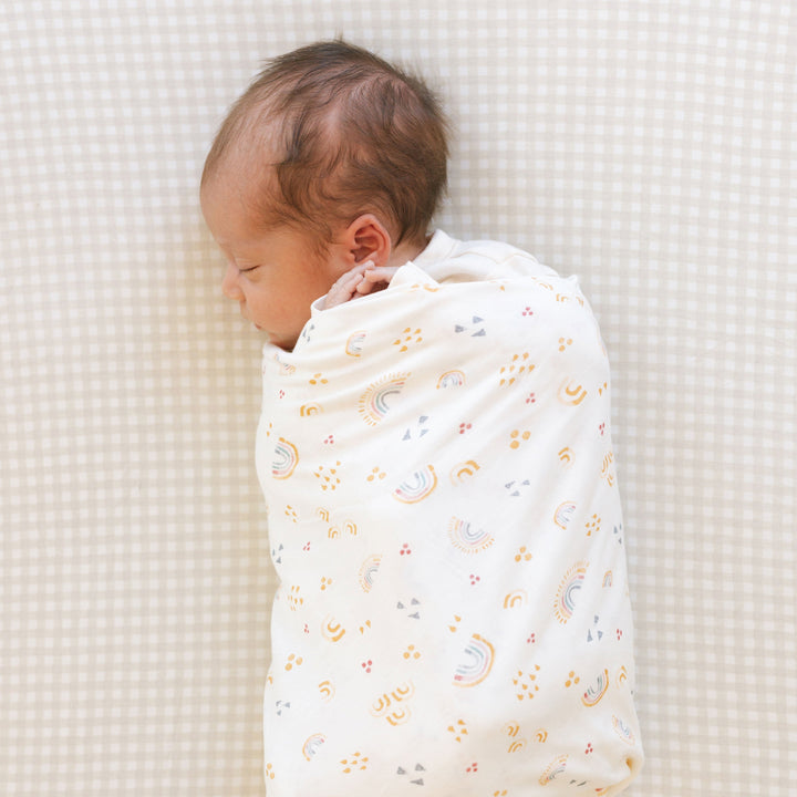 Little Unicorn Stretch Knit Swaddle Blanket 2-Pack | Rainbows