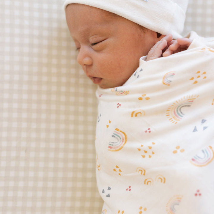 Little Unicorn Stretch Knit Swaddle Blanket | Rainbows