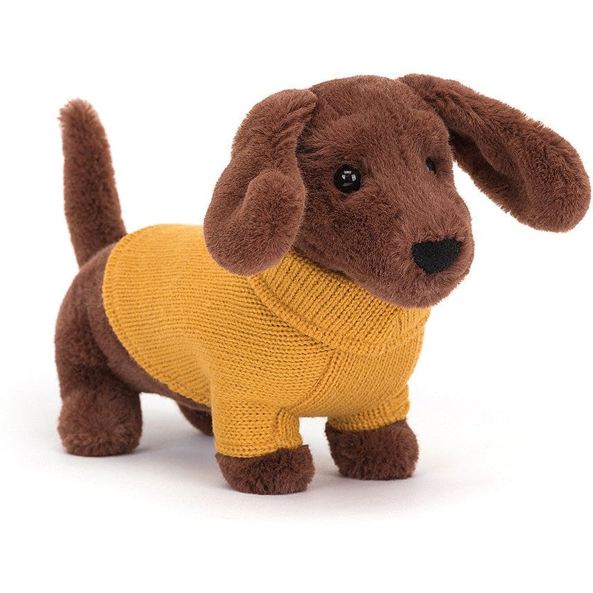 Jellycat Sweater Sausage Dog Yellow