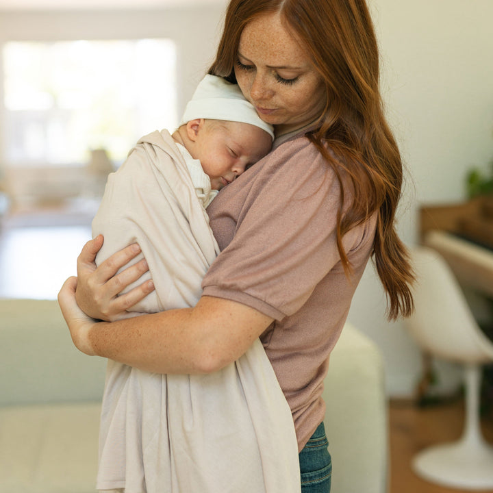 Little Unicorn Stretch Knit Swaddle Blanket | Soft Blush