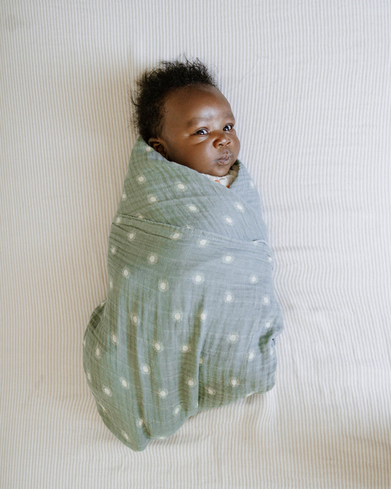 Little Unicorn Organic Cotton Muslin Crib Sheet | Sand Stripe