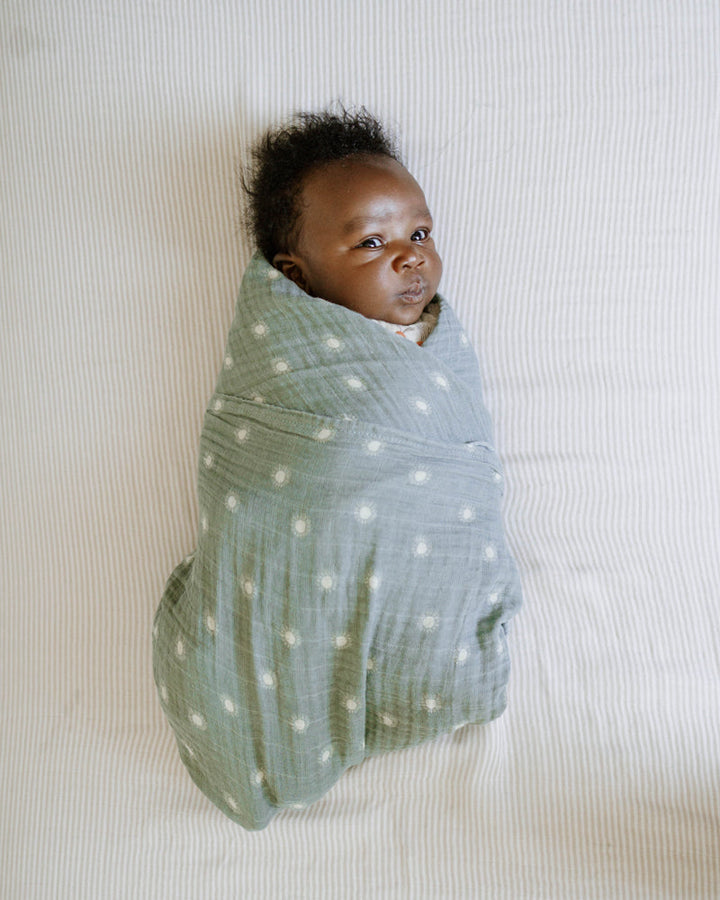 Little Unicorn Organic Cotton Muslin Crib Sheet | Sand Stripe
