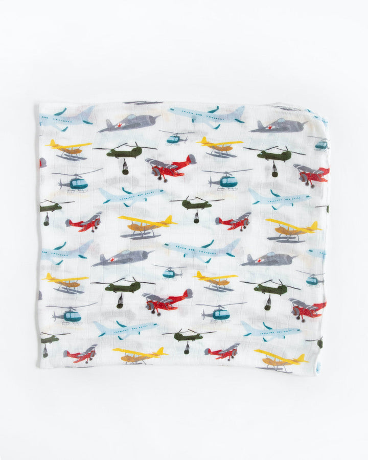 Little Unicorn Deluxe Muslin Swaddle Blanket 2 Pack | Air Show