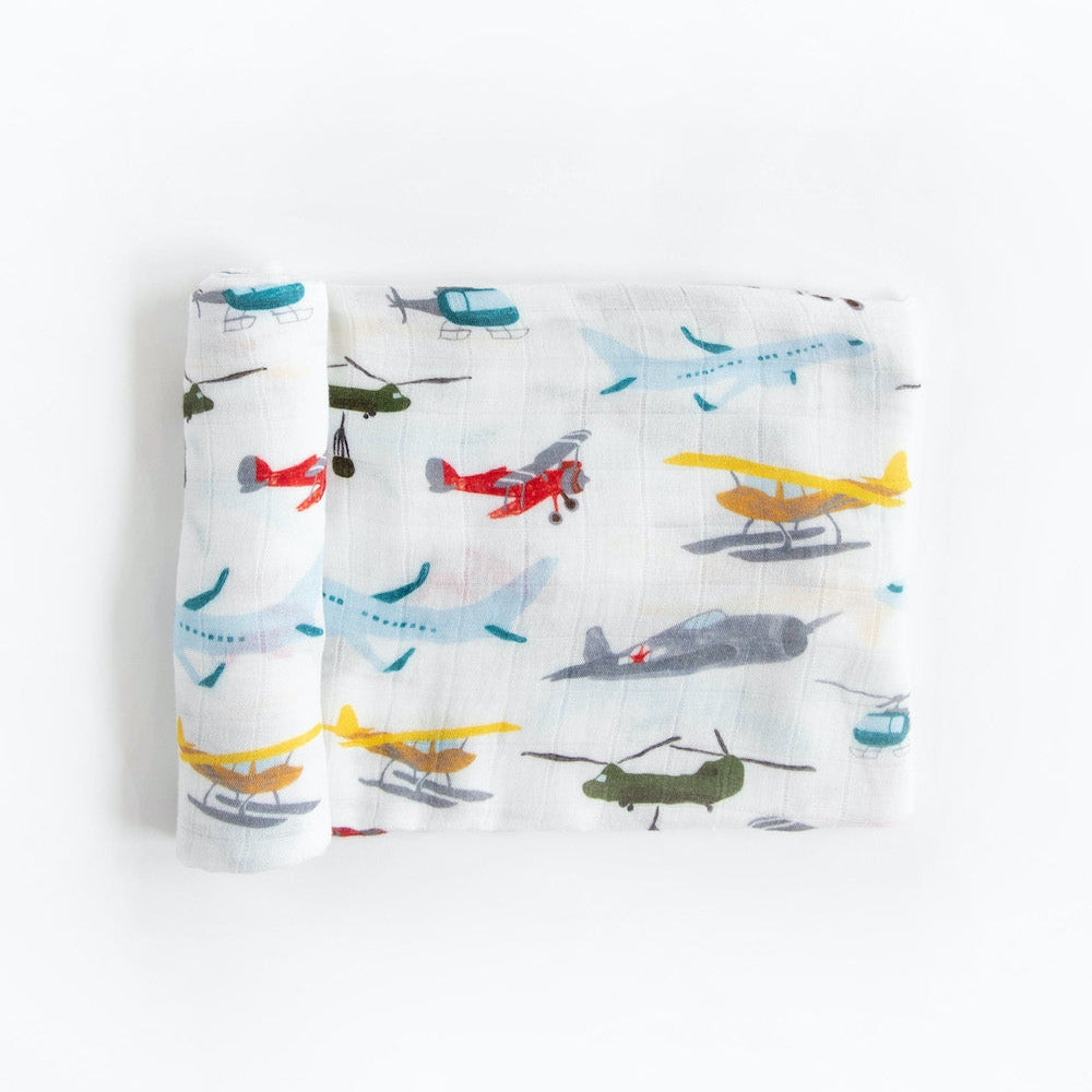 Little Unicorn Deluxe Muslin Swaddle Blanket | Air Show