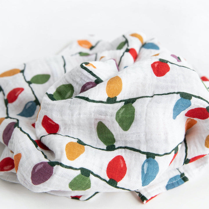 Little Unicorn Cotton Muslin Swaddle Blanket | Christmas Bulbs