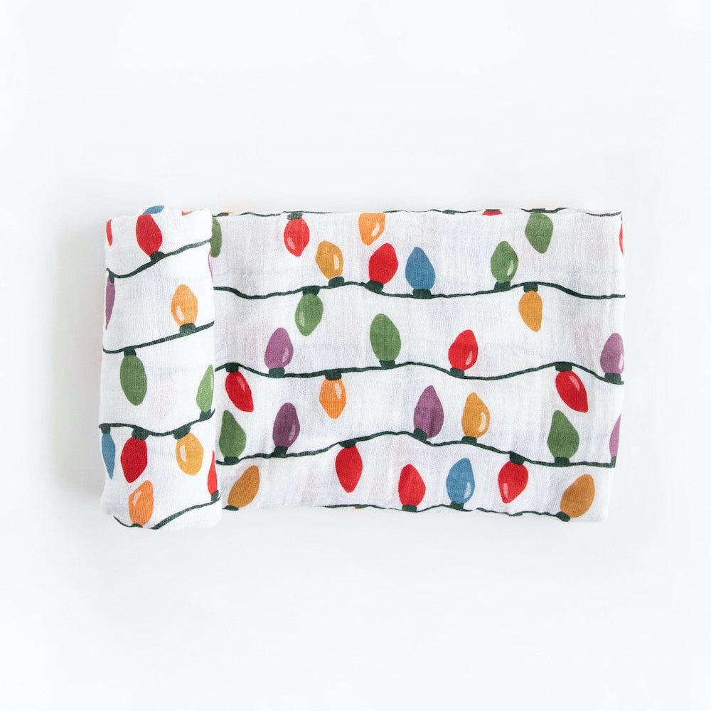 Little Unicorn Cotton Muslin Swaddle Blanket | Christmas Bulbs