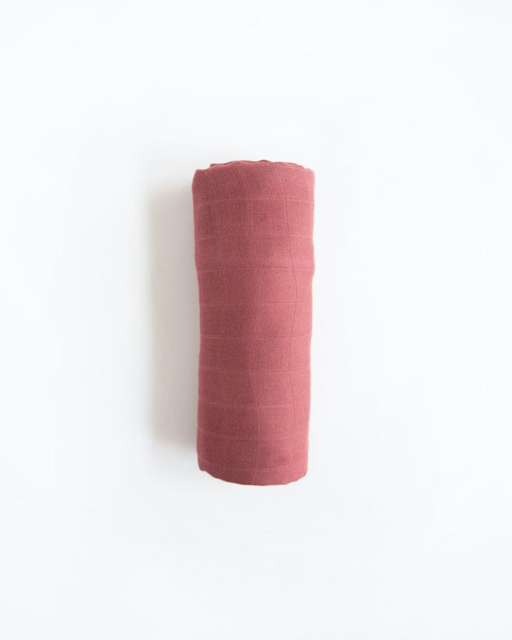 Little Unicorn Deluxe Muslin Swaddle Blanket | Dusty Maroon