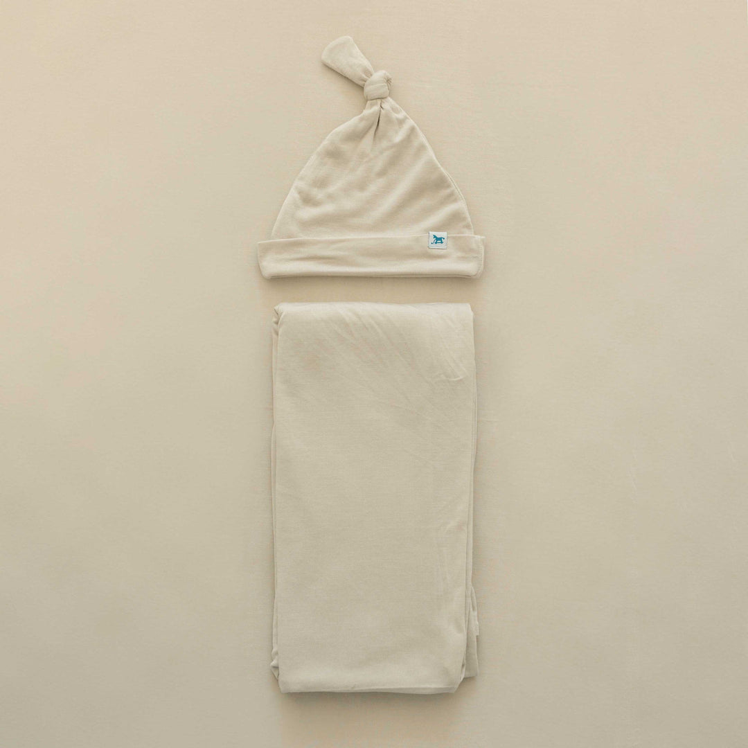 Little Unicorn Stretch Knit Swaddle and Hat Set | Pebble