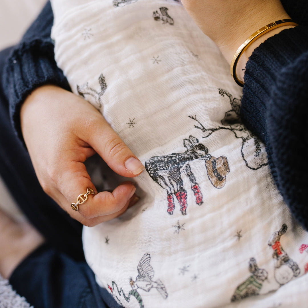 Little Unicorn Cotton Muslin Swaddle Blanket | Snow Day