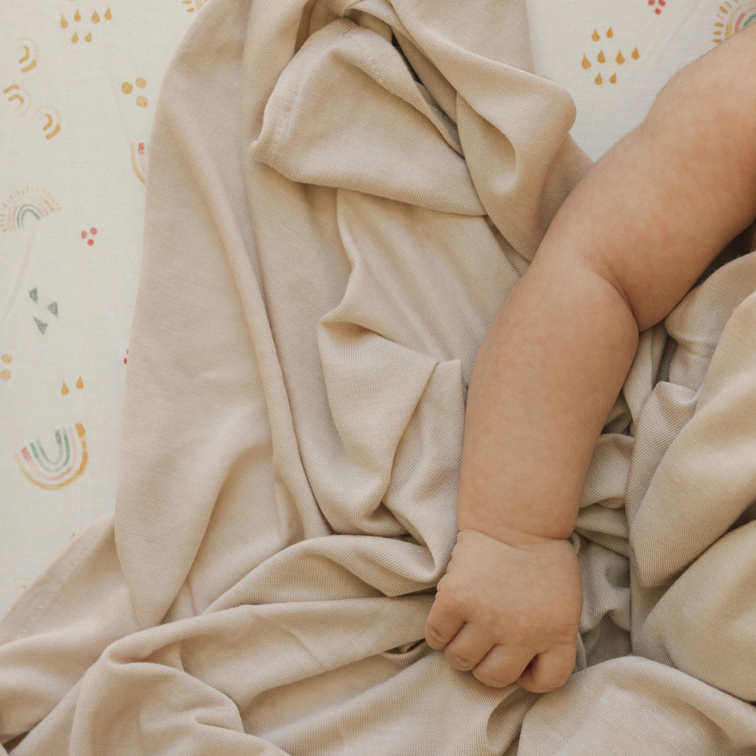 Little Unicorn Stretch Knit Swaddle Blanket | Soft Blush