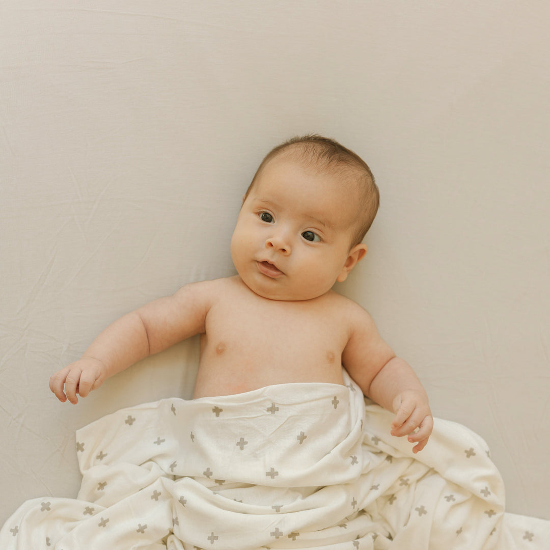 Little Unicorn Stretch Knit Crib Sheet | Pebble