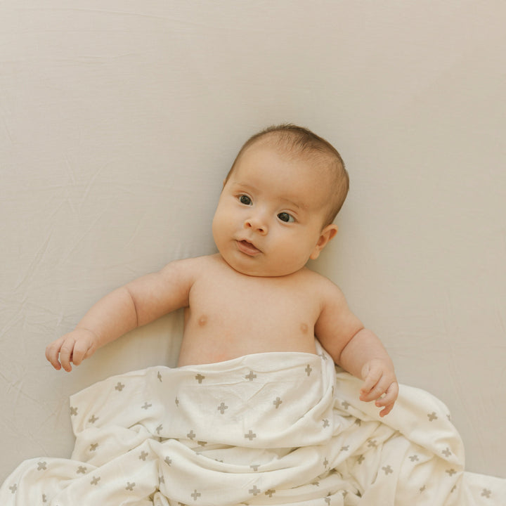 Little Unicorn Stretch Knit Crib Sheet | Pebble