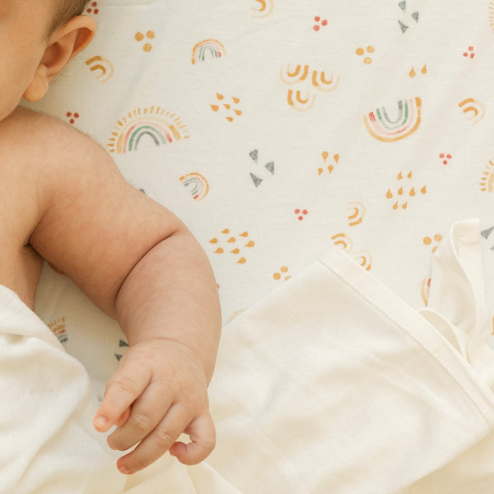 Little Unicorn Stretch Knit Crib Sheet | Rainbows