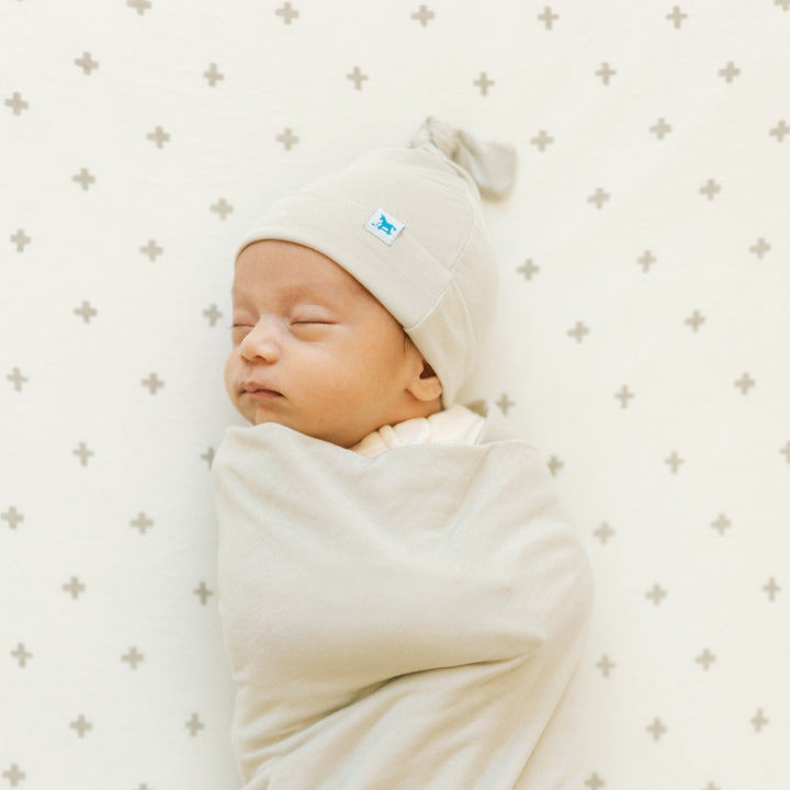 Little Unicorn Stretch Knit Swaddle and Hat Set | Pebble